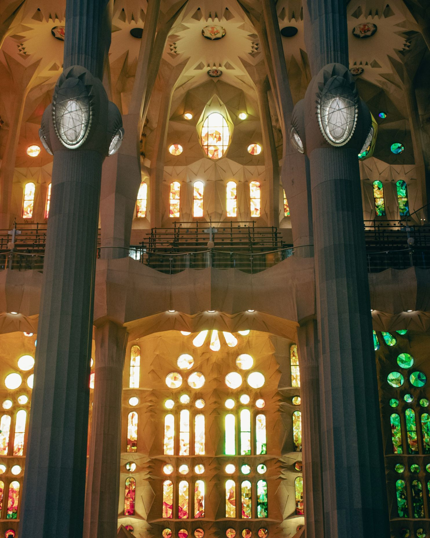 The forest of branching columns inside the Sagrada Familia