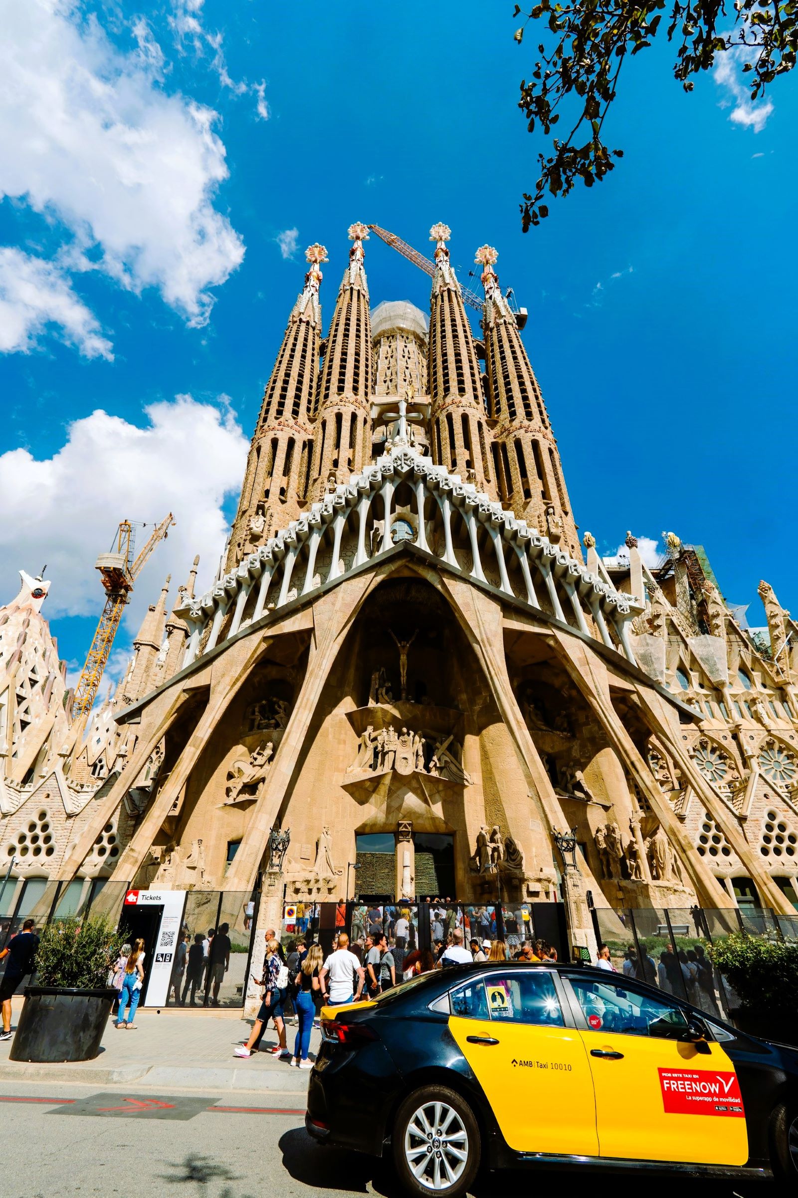 Towers of the Sagrada Familia against the sky