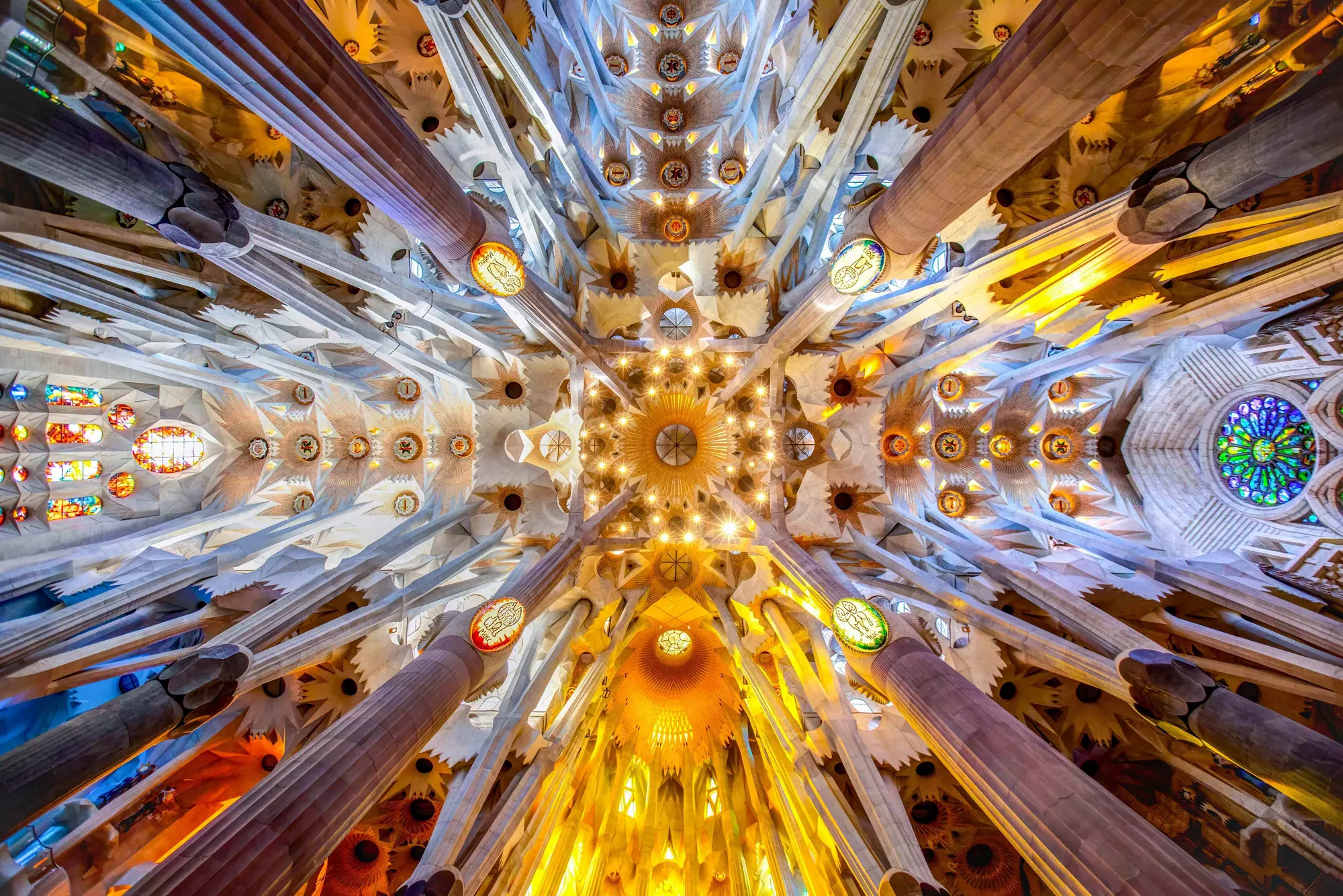 Wide view of the Sagrada Familia in Barcelona